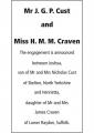 Mr J. G. P. Cust and Miss H. M. M. Craven