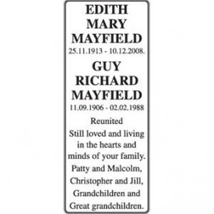 Edith Mary and Guy Richard Mayfield