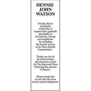 DENNIS JOHN WATSON