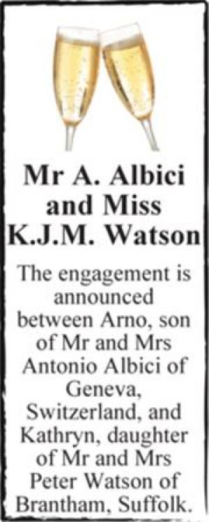 Mr A. Albici and Miss K.J.M. Watson