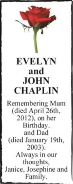 EVELYN and JOHN CHAPLIN