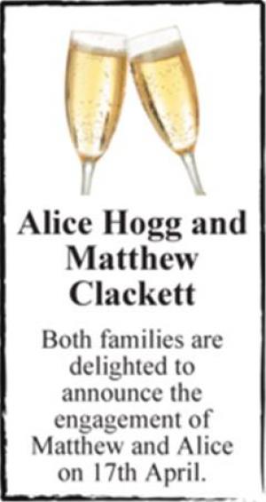 Alice Hogg and Matthew Clackett